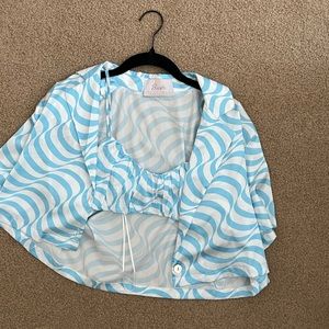 Matching set Zebra blue and white